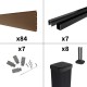 Kit clôture composite poteau sur platines - RIO Bronze H-1,8m
