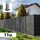 Kit clôture composite poteau sur platines - SANTOS Ardoise H-1,8m