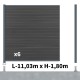 Kit clôture composite poteau sur platines - SANTOS Ardoise H-1,8m