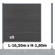 Kit clôture composite poteau sur platines - SANTOS Ardoise H-1,8m