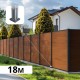 Kit clôture composite poteau sur platines - SANTOS Teck H-1,8m