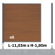 Kit clôture composite poteau sur platines - SANTOS Teck H-1,8m