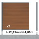 Kit clôture composite poteau sur platines - SANTOS Teck H-1,8m