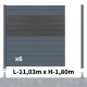 Kit clôture aluminium poteau sur platines - BAHIA & CRUZ Ardoise H-1,8m