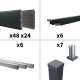 Kit clôture aluminium poteau sur platines - BAHIA & CRUZ Ardoise H-1,8m