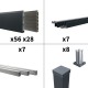 Kit clôture aluminium poteau sur platines - BAHIA & CRUZ Ardoise H-1,8m