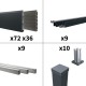 Kit clôture aluminium poteau sur platines - BAHIA & CRUZ Ardoise H-1,8m