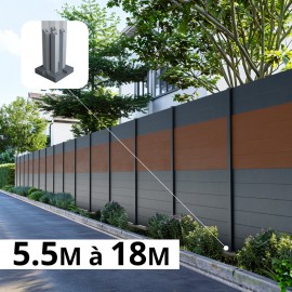 Kit clôture aluminium poteau sur platines - BAHIA & CRUZ Teck H-1,8m