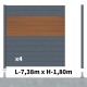 Kit clôture aluminium poteau sur platines - BAHIA & CRUZ Teck H-1,8m