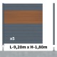 Kit clôture aluminium poteau sur platines - BAHIA & CRUZ Teck H-1,8m