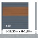Kit clôture aluminium poteau sur platines - BAHIA & CRUZ Teck H-1,8m