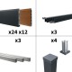 Kit clôture aluminium poteau sur platines - BAHIA & CRUZ Teck H-1,8m