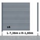 Kit clôture aluminium poteau sur platines - OLINDA 45mm + 15mm H-1,8m