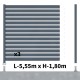 Kit clôture aluminium poteau sur platines - OLINDA 100mm + 30mm H-1,8m