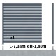Kit clôture aluminium poteau sur platines - OLINDA 100mm + 30mm H-1,8m
