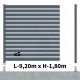 Kit clôture aluminium poteau sur platines - OLINDA 100mm + 30mm H-1,8m