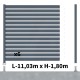 Kit clôture aluminium poteau sur platines - OLINDA 100mm + 30mm H-1,8m