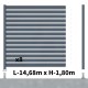Kit clôture aluminium poteau sur platines - OLINDA 100mm + 30mm H-1,8m