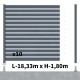 Kit clôture aluminium poteau sur platines - OLINDA 100mm + 30mm H-1,8m