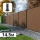 Kit clôture composite poteau sur platines - RIO Bronze H-1,8m