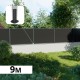 Kit clôture composite sur muret poteau sur platines - RIO Anthracite H-1,2m