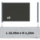 Kit clôture composite sur muret poteau sur platines - RIO Anthracite H-1,2m