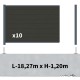 Kit clôture composite sur muret poteau sur platines - RIO Anthracite H-1,2m