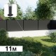 Kit clôture composite sur muret poteau sur platines - RIO Anthracite H-1,2m