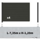 Kit clôture composite sur muret poteau sur platines - RIO Anthracite H-1,2m