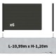 Kit clôture composite sur muret poteau sur platines - RIO Anthracite H-1,2m