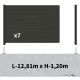 Kit clôture composite sur muret poteau sur platines - RIO Anthracite H-1,2m