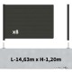 Kit clôture composite sur muret poteau sur platines - RIO Anthracite H-1,2m