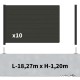 Kit clôture composite sur muret poteau sur platines - RIO Anthracite H-1,2m