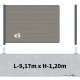 Kit clôture composite sur muret poteau sur platines - RIO Platinium H-1,2m