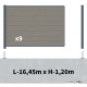 Kit clôture composite sur muret poteau sur platines - RIO Platinium H-1,2m