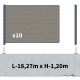 Kit clôture composite sur muret poteau sur platines - RIO Platinium H-1,2m