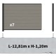 Kit clôture composite sur muret poteau sur platines - RIO Platinium H-1,2m