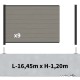 Kit clôture composite sur muret poteau sur platines - RIO Platinium H-1,2m