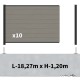 Kit clôture composite sur muret poteau sur platines - RIO Platinium H-1,2m