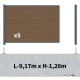 Kit clôture composite sur muret poteau sur platines - RIO Bronze H-1,2m