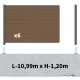 Kit clôture composite sur muret poteau sur platines - RIO Bronze H-1,2m