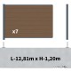Kit clôture composite sur muret poteau sur platines - RIO Bronze H-1,2m
