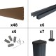 Kit clôture composite sur muret poteau sur platines - RIO Bronze H-1,2m