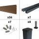 Kit clôture composite sur muret poteau sur platines - RIO Bronze H-1,2m