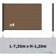 Kit clôture composite sur muret poteau sur platines - RIO Bronze H-1,2m