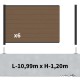 Kit clôture composite sur muret poteau sur platines - RIO Bronze H-1,2m