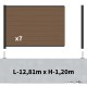 Kit clôture composite sur muret poteau sur platines - RIO Bronze H-1,2m