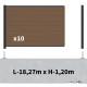 Kit clôture composite sur muret poteau sur platines - RIO Bronze H-1,2m