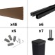 Kit clôture composite sur muret poteau sur platines - RIO Bronze H-1,2m