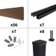 Kit clôture composite sur muret poteau sur platines - RIO Bronze H-1,2m
